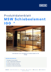 MSW Schiebeelement IGG  * Produktdatenblatt DE