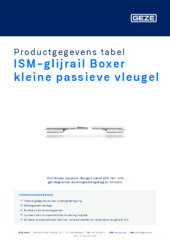 ISM-glijrail Boxer kleine passieve vleugel Productgegevens tabel NL
