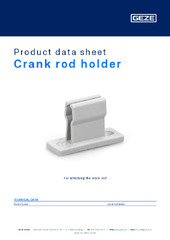 Crank rod holder Product data sheet EN