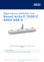 Nosač krila E 1500/E 3000 NSK S  * Sigurnosno-tehnički list HR