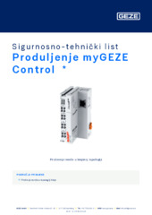 Produljenje myGEZE Control  * Sigurnosno-tehnički list HR