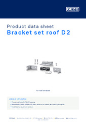 Bracket set roof D2 Product data sheet EN