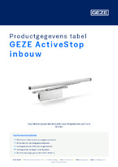 GEZE ActiveStop inbouw Productgegevens tabel NL