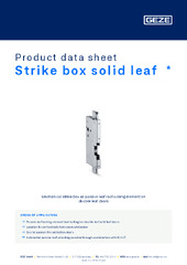 Strike box solid leaf  * Product data sheet EN
