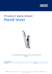 Hand lever Product data sheet EN