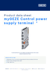 myGEZE Control power supply terminal  * Product data sheet EN