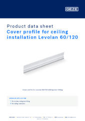 Cover profile for ceiling installation Levolan 60/120 Product data sheet EN