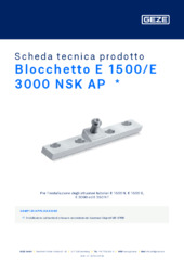 Blocchetto E 1500/E 3000 NSK AP  * Scheda tecnica prodotto IT