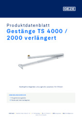 Gestänge TS 4000 / 2000 verlängert Produktdatenblatt DE
