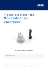 Bovendeel as vloerveer Productgegevens tabel NL
