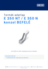 E 250 NT / E 350 N konzol BEFELÉ Termék adatlap HU