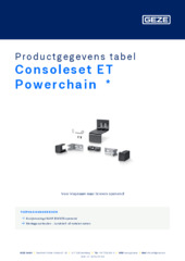 Consoleset ET Powerchain  * Productgegevens tabel NL