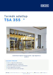 TSA 355  * Termék adatlap HU