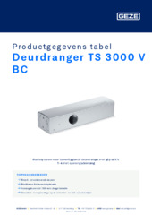 Deurdranger TS 3000 V BC Productgegevens tabel NL