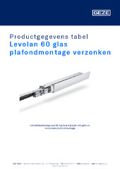 Levolan 60 glas plafondmontage verzonken Productgegevens tabel NL