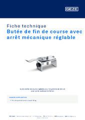 Butée de fin de course avec arrêt mécanique réglable Fiche technique FR