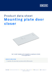 Mounting plate door closer Product data sheet EN