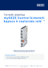 myGEZE Control kimeneti kapocs 4 csatornás relé  * Termék adatlap HU