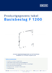 Basisbeslag F 1200 Productgegevens tabel NL