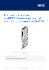 myGEZE Control potential distribution terminal 0 V DC  * Product data sheet EN