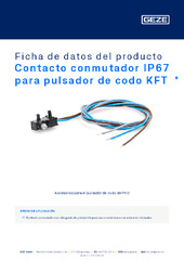 Contacto conmutador IP67 para pulsador de codo KFT  * Ficha de datos del producto ES