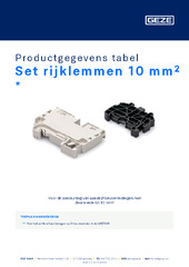 Set rijklemmen 10 mm² Productgegevens tabel NL
