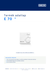 E 70  * Termék adatlap HU