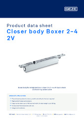 Closer body Boxer 2-4 2V Product data sheet EN