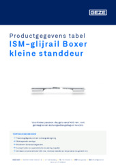 ISM-glijrail Boxer kleine standdeur Productgegevens tabel NL