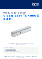Closer body TS 4000 E KM BG Product data sheet EN