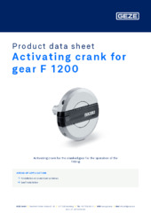 Activating crank for gear F 1200 Product data sheet EN