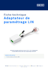 Adaptateur de paramétrage LIN Fiche technique FR
