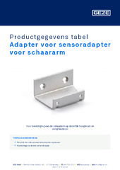 Adapter voor sensoradapter voor schaararm Productgegevens tabel NL