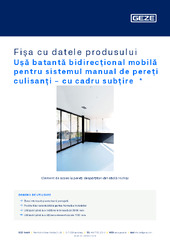 Ușă batantă bidirecțional mobilă pentru sistemul manual de pereți culisanți - cu cadru subțire  * Fișa cu datele produsului RO