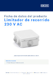 Limitador de recorrido 230 V AC Ficha de datos del producto ES