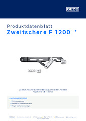 Zweitschere F 1200  * Produktdatenblatt DE