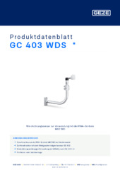 GC 403 WDS  * Produktdatenblatt DE