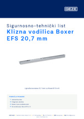 Klizna vodilica Boxer EFS 20,7 mm Sigurnosno-tehnički list HR