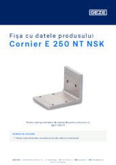 Cornier E 250 NT NSK Fișa cu datele produsului RO