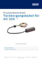 Kabelset GC 335  * Produktdatenblatt DE