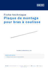 Plaque de montage pour bras à coulisse Fiche technique FR