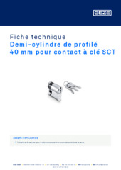 Demi-cylindre de profilé 40 mm pour contact à clé SCT Fiche technique FR
