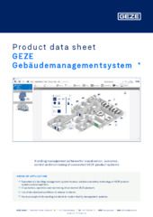 GEZE Gebäudemanagementsystem  * Product data sheet EN