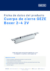 Cuerpo de cierre GEZE Boxer 2-4 2V Ficha de datos del producto ES