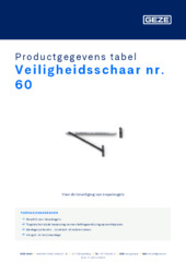 Veiligheidsschaar nr. 60 Productgegevens tabel NL