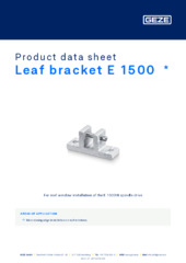 Leaf bracket E 1500  * Product data sheet EN