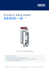 A5000--B  * Product data sheet EN