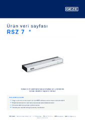 RSZ 7  * Ürün veri sayfası TR