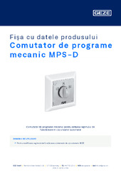 Comutator de programe mecanic MPS-D Fișa cu datele produsului RO