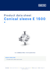 Conical sleeve E 1500  * Product data sheet EN